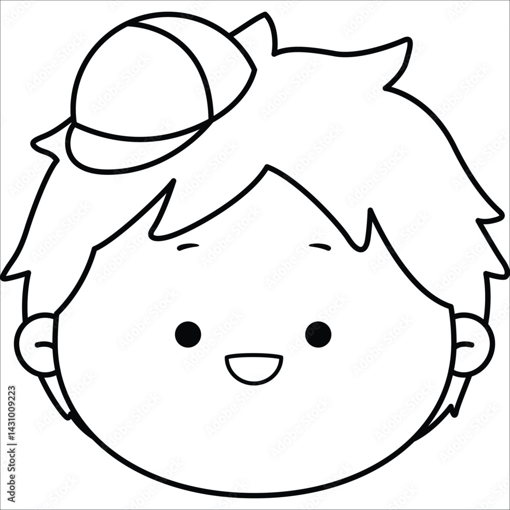 a vector of a cute boy face in black and white coloring
a vector of a cute boy face in black and white coloring