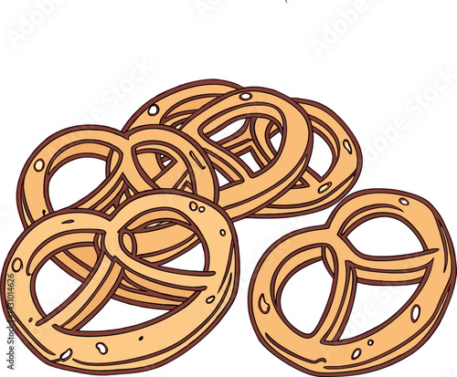 Delicious Pile of Crunchy Pretzels Vector Design