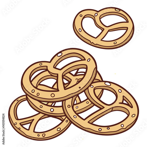 Delicious Pile of Crunchy Pretzels Vector Design