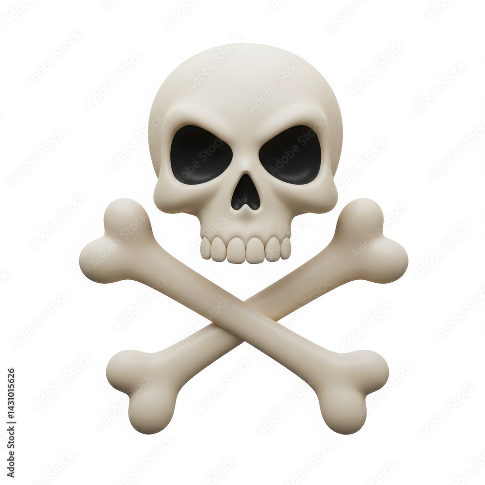 3d Skull and crossbones illustration isolated on white background 3d Skull and crossbones illustration isolated on white background