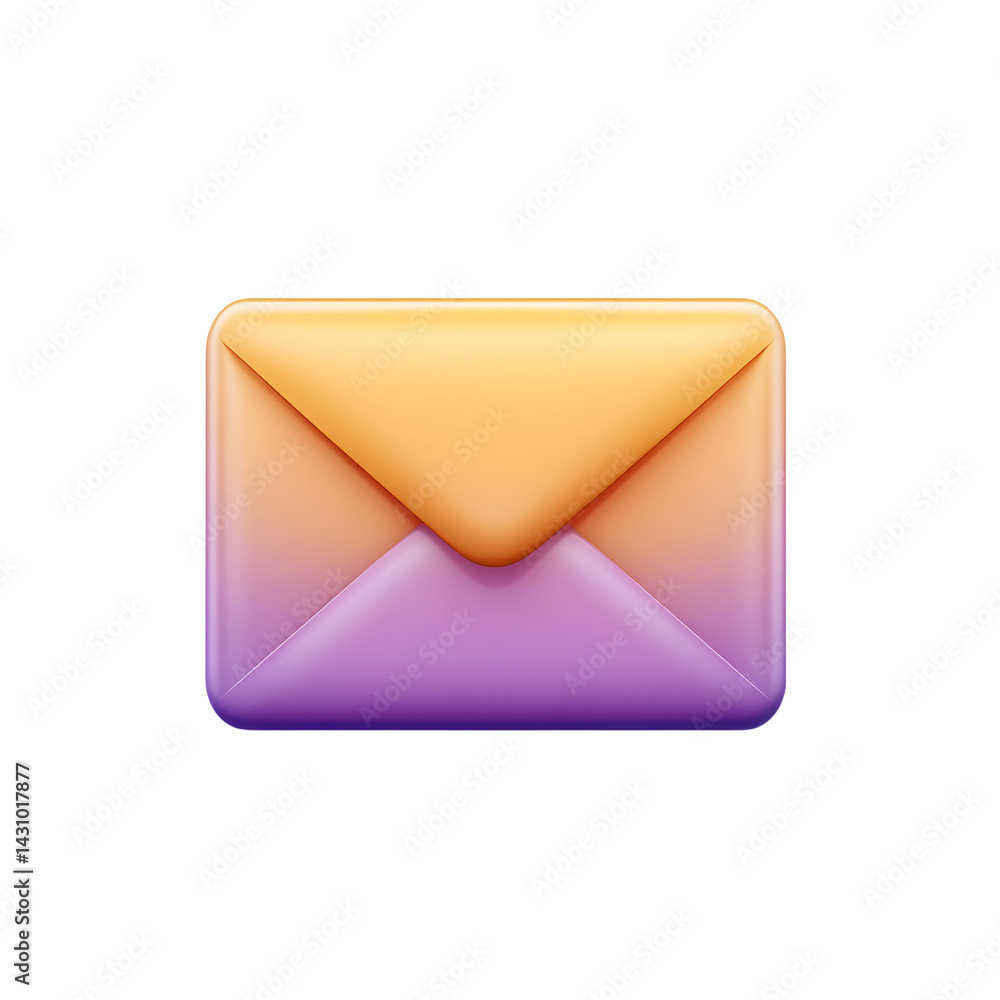 Mail icon, envelope, message symbol isolated on transparent background, email PNG