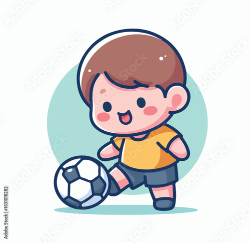 vector image of a child playing ball
