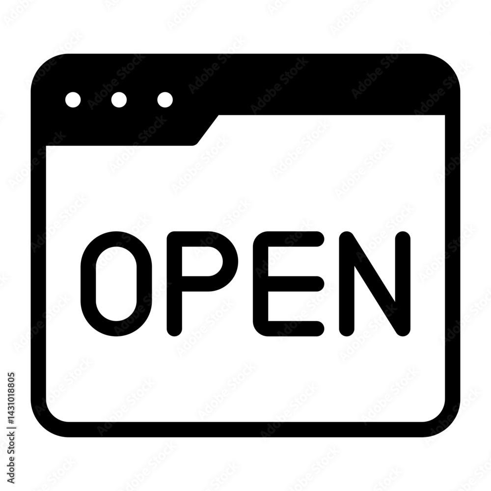 open sign glyph icon open sign glyph icon