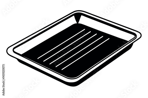 Baking Sheet Vector Line Drawing Illustration