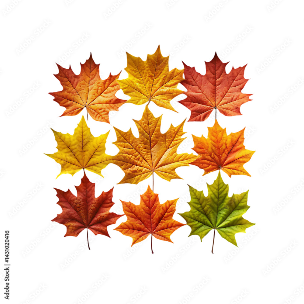 Vibrant Autumn Maple Leaves: Fall Foliage Collection