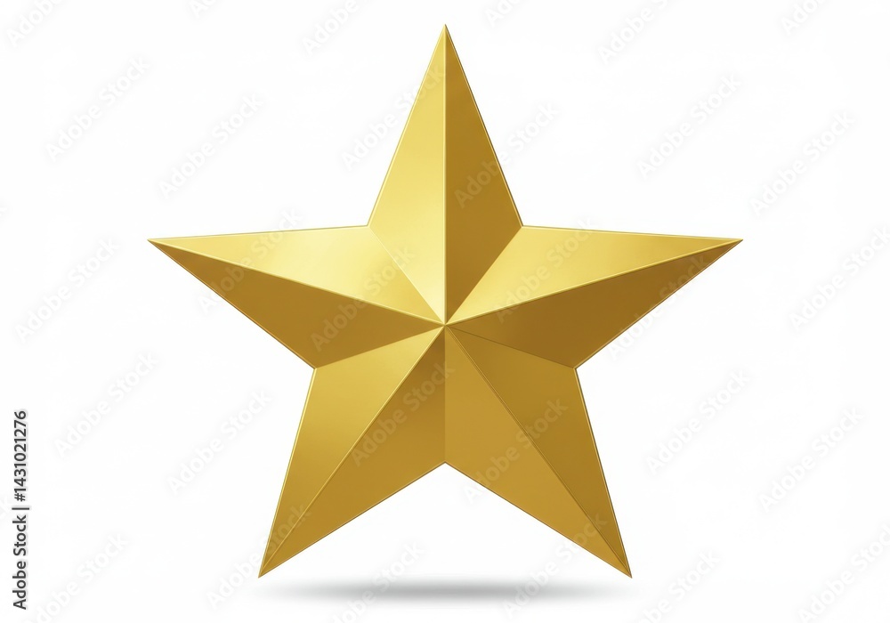 Golden star with five points isolated on white background Golden star with five points isolated on white background