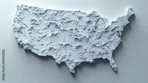 Obraz na płótnie US Topographic Map w salonie