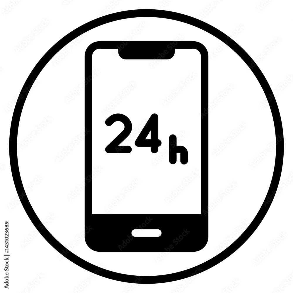 24 hours glyph icon 24 hours glyph icon