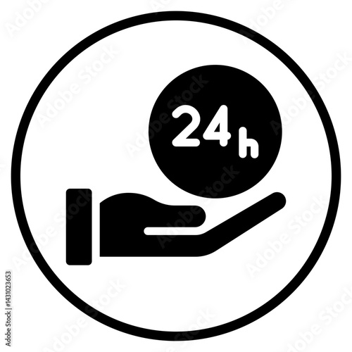 24 hours glyph icon
