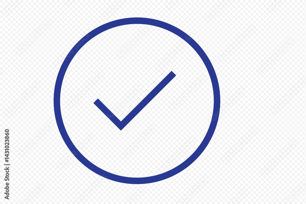 check mark symbol inside a circular frame indicating completion confirmation or agreement with a transparent backdrop for versatile use check mark symbol inside a circular frame indicating completion confirmation or agreement with a transparent backdrop for versatile use
