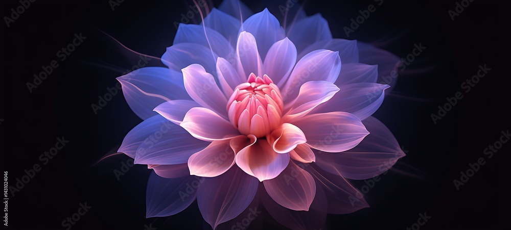Fototapeta premium Dahlia Flower shaped constellation, ai generative