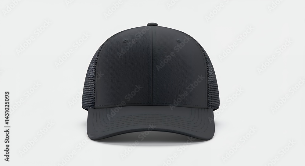 Fototapeta premium Blank dark gray baseball cap design template