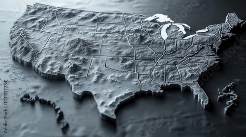 3D Relief Map of the USA (28)