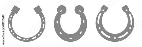 horseshoe silhouette simple flat vector
