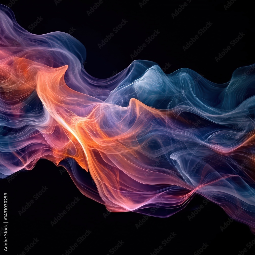 Colorful swirls of smoke dance in vibrant hues, creating mesmerizing patterns against a dark background Colorful swirls of smoke dance in vibrant hues, creating mesmerizing patterns against a dark background