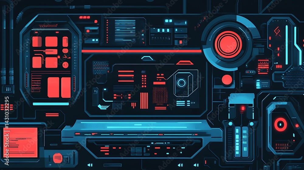 Fototapeta premium Futuristic Technology Control Panel Interface Design