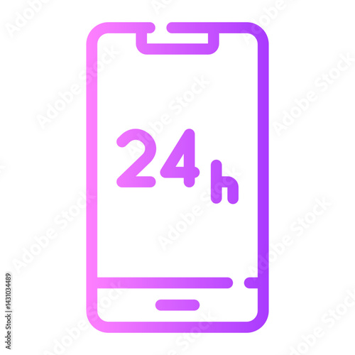 24 hours gradient icon