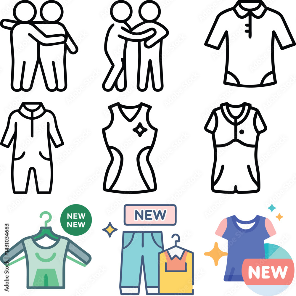 New Clothes Icon for Eid and Family Celebration vector illustration New Clothes Icon for Eid and Family Celebration vector illustration