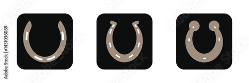 horseshoe horse icon sign vector