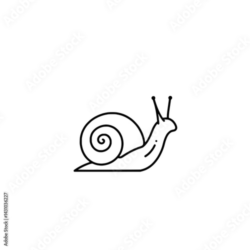 A simple snail icon representing the concept of nature, the passage of time and purposefulness