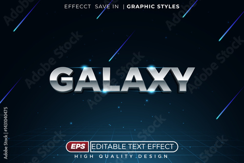Editable 3d text effect galaxy