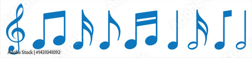 Musical Note Icons Collection – Classic Treble and Sheet Music Symbols
