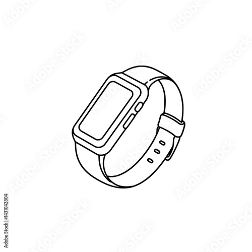A simple smartwatch icon for technology and fitness concepts
