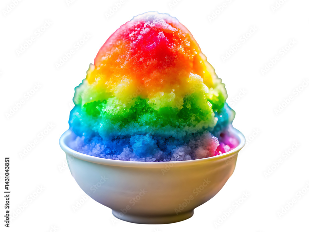 Rainbow Shaved Ice Dessert Food Photography: Colorful Hawaiian Shave Ice Treat