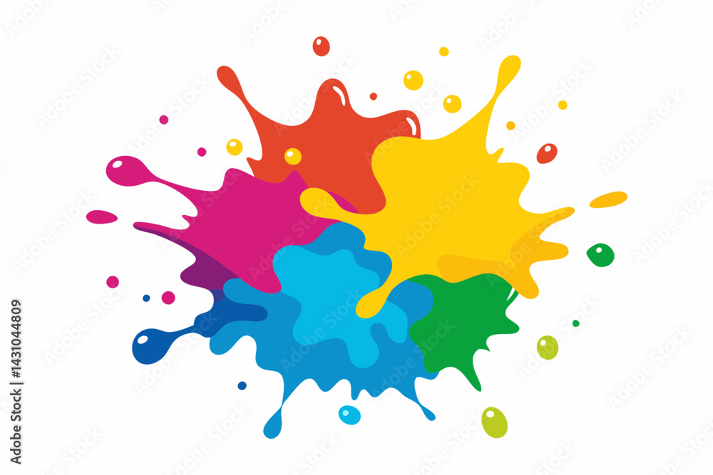 Fototapeta premium colorful paint splashes vector illustration 