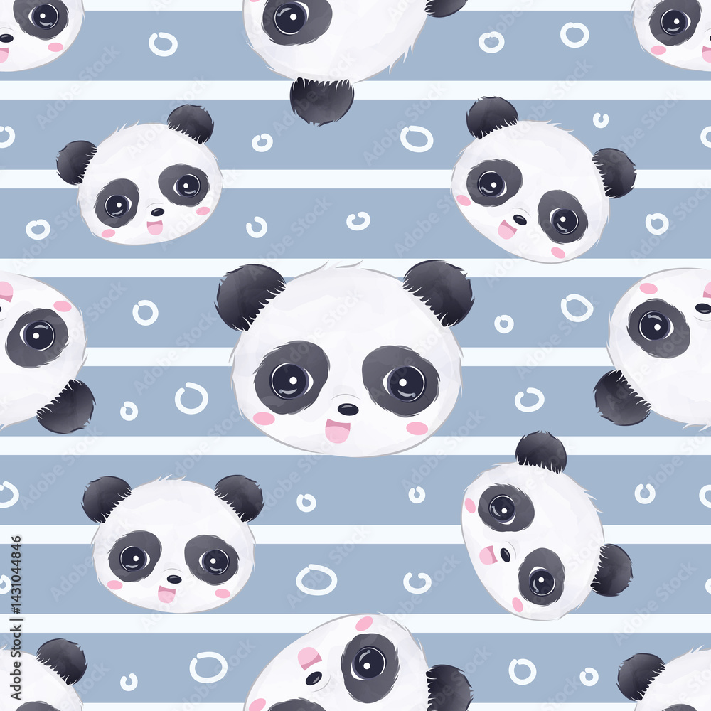 Fototapeta premium Cute and funny baby animal seamless patterns and wallpaper