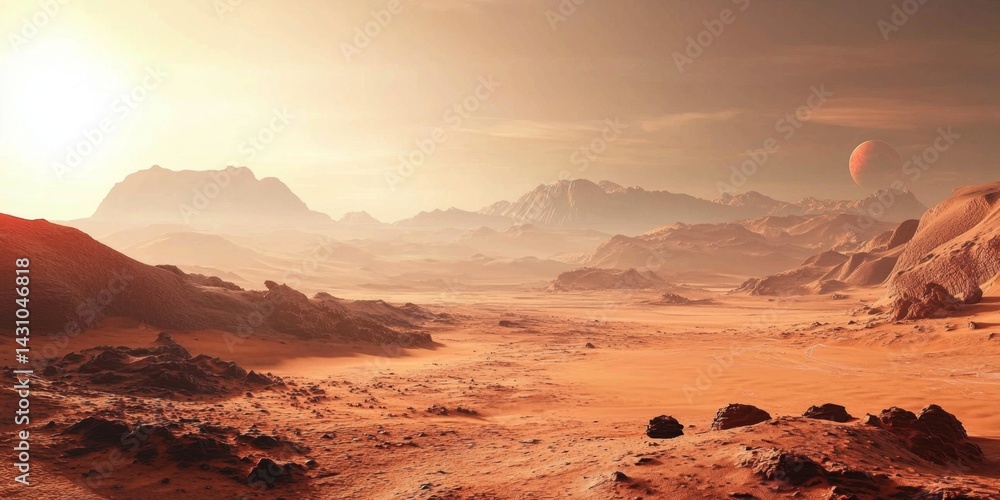 Naklejka premium Adventures Await: Imagining Travel Beyond Earth in a Galaxy of Wonders