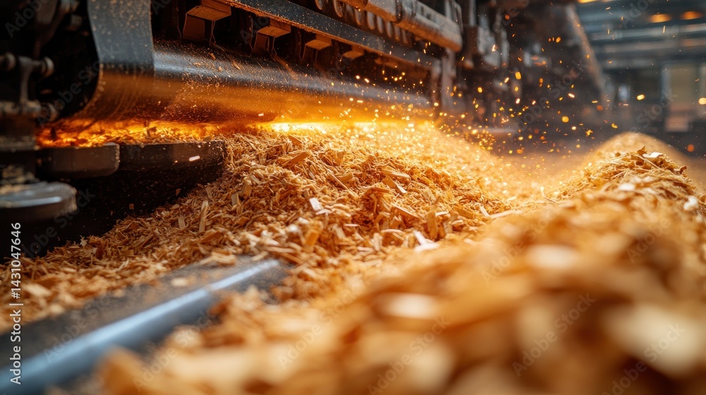 Wood chips from industrial woodworking machine Wood chips from industrial woodworking machine