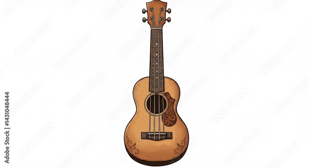 Naklejka premium Ukulele image wooden acoustic guitar musical instrument