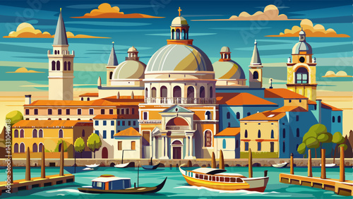 Basilica di Santa Maria della Salute, Grand Canal, Venice, Veneto, Italy