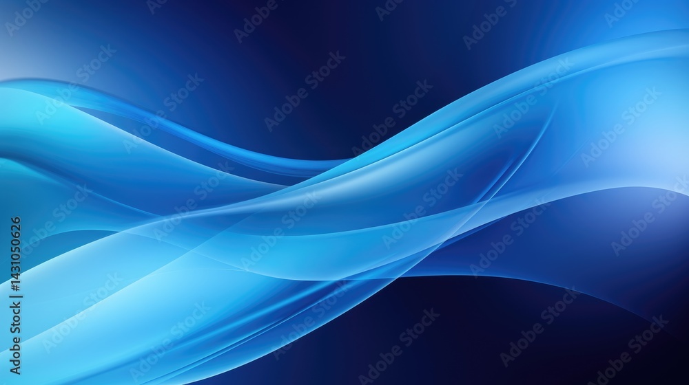 Abstract blue background with blurred wavy lines and soft light, creating an elegant design Abstract blue background with blurred wavy lines and soft light, creating an elegant design