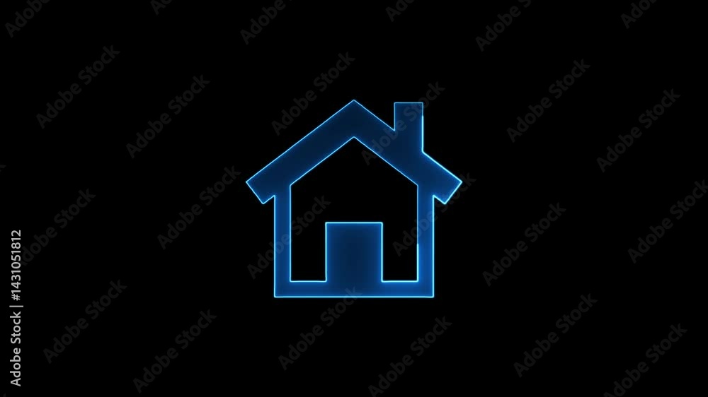 Abstract purple neon home icon seamless loop black background illustration. Neon line home icon. Neon line Cool linear home icon. Neon home panoramic. Abstract purple neon home icon seamless loop black background illustration. Neon line home icon. Neon line Cool linear home icon. Neon home panoramic.