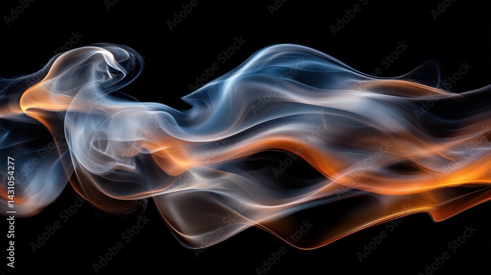 Abstract smoke trails in multiple colors, twisting and blending together in a mesmerizing display Abstract smoke trails in multiple colors, twisting and blending together in a mesmerizing display
