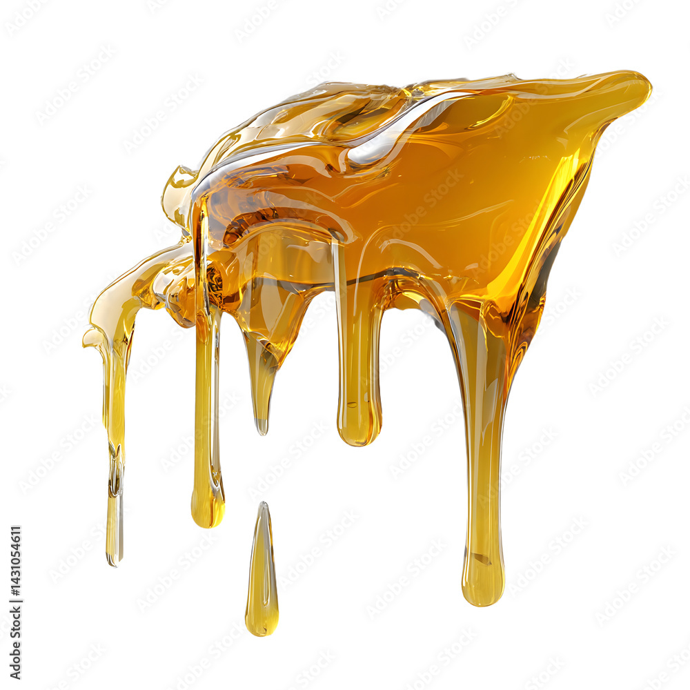 Naklejka premium honey dripping off white wall