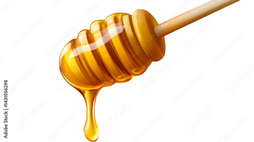 A realistic honey dipper dripping golden honey, symbolizing sweetness and nature. Isolated on a transparent background. A realistic honey dipper dripping golden honey, symbolizing sweetness and nature. Isolated on a transparent background.