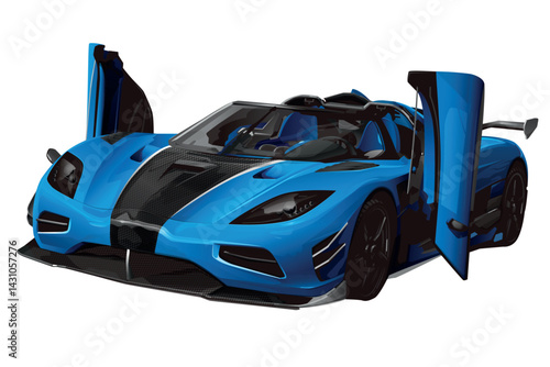 Futuristic Hypercar with Open Scissor Doors