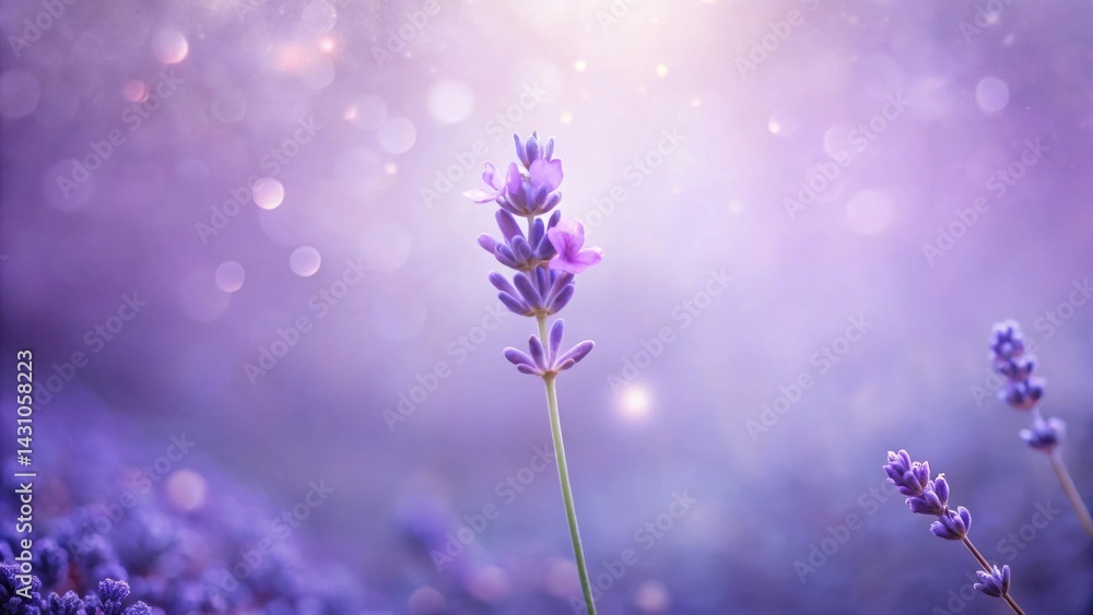Fototapeta premium Serene Lavender Bloom in Soft Purple Light, a Delicate and Dreamy Floral Scene