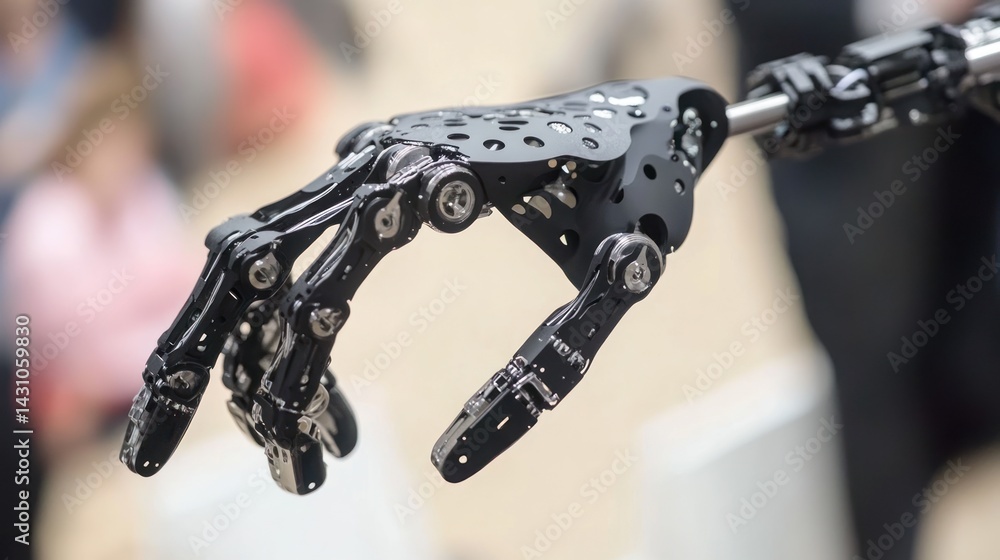 Close-up of Advanced Robotic Hand Demonstrating Precision and Future Technology Close-up of Advanced Robotic Hand Demonstrating Precision and Future Technology