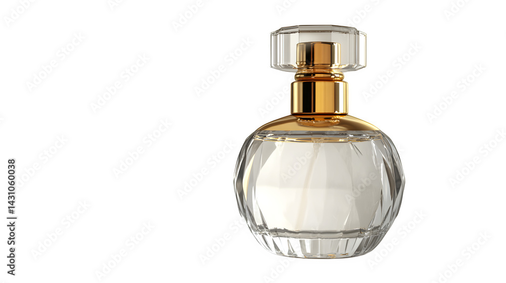 Luxury perfume bottle with golden cap, perfect for beauty and fragrance themes. Isolated on a transparent background. Luxury perfume bottle with golden cap, perfect for beauty and fragrance themes. Isolated on a transparent background.