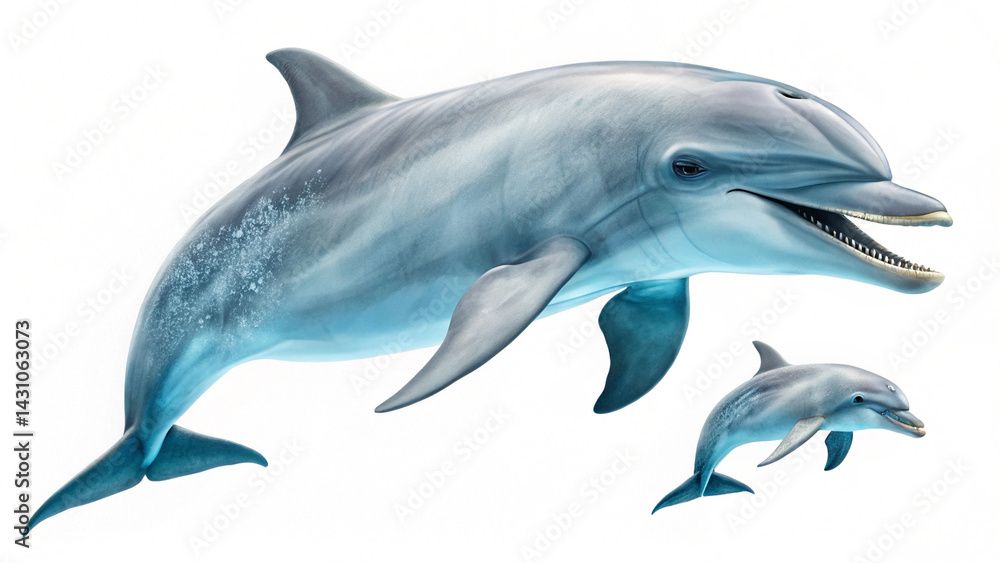 Fototapeta premium Artistic Dolphin Pictures with White Backdrop