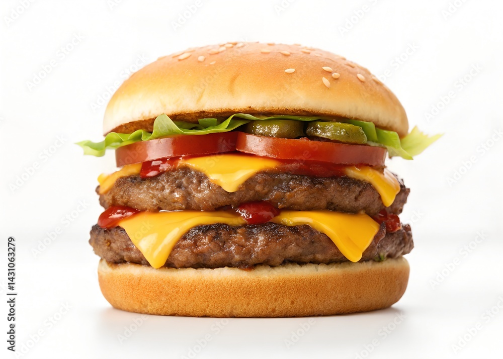 Double Cheeseburger Studio Shot