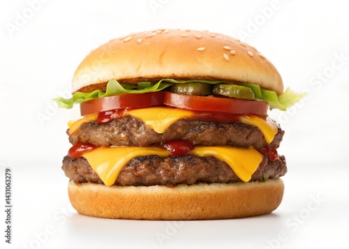 Obraz na płótnie Double Cheeseburger Studio Shot w salonie