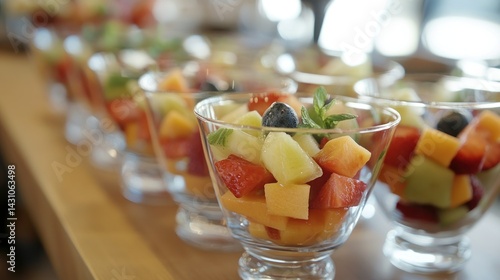A delightful array of fresh fruit cups for a vibrant and healthy treat