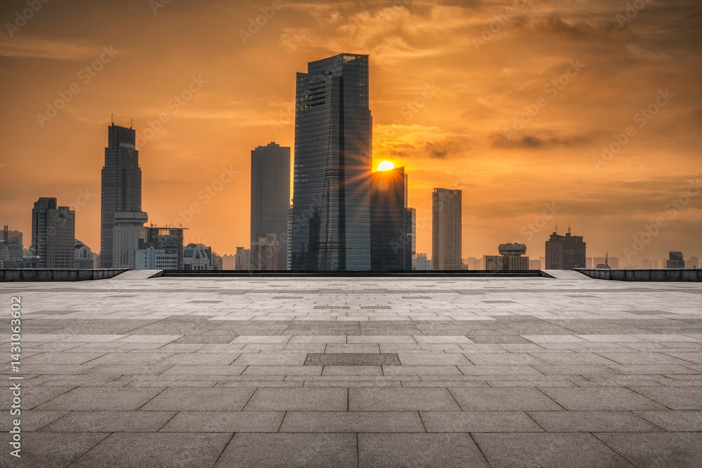 Urban Sunset: A Breathtaking Cityscape with Majestic Skyline