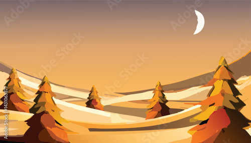 A winter landscape scene. wat phra kaew