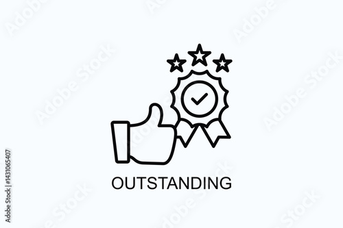Outstanding Icon Or Logo Isolated Illustration